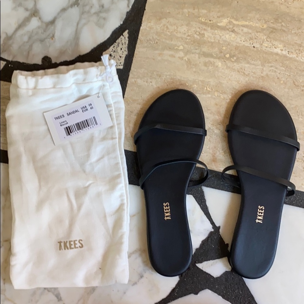 Tkees leather Gemma sandals w 9 eur 40 sable black